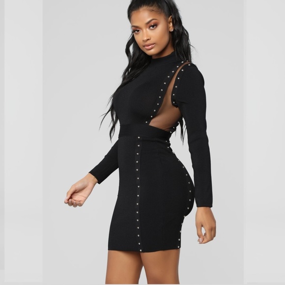 Dresses & Skirts - Black Studded & Sheer Dress